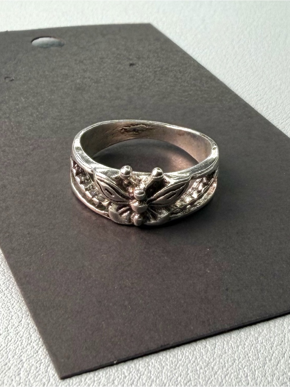 Sterling Butterfly Band Ring in Silver
